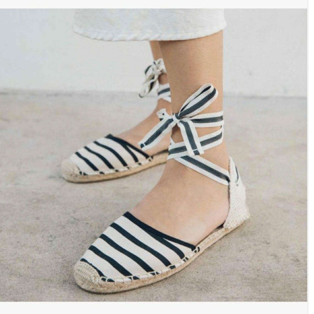 Chic Soludos Striped Ankle Tie Espadrilles - Picture 15 of 16